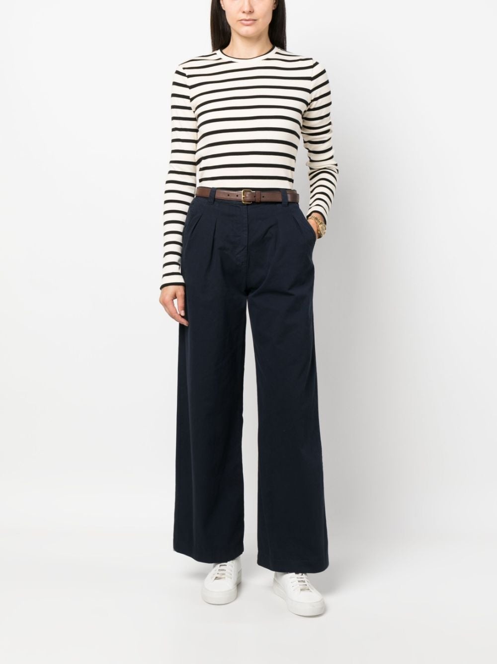 wide-leg cotton trousers - 2