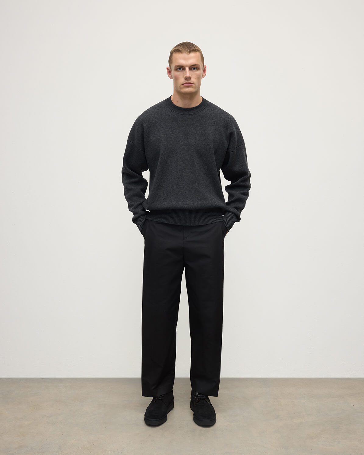 Relaxed Milano Stitch Grey Jumper - 2