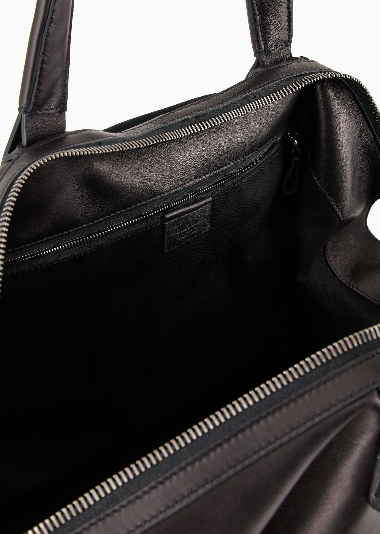 Nappa leather duffel bag with bamboo detail - 4