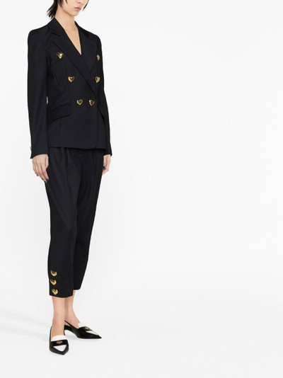 Moschino heart-button double-breasted blazer outlook