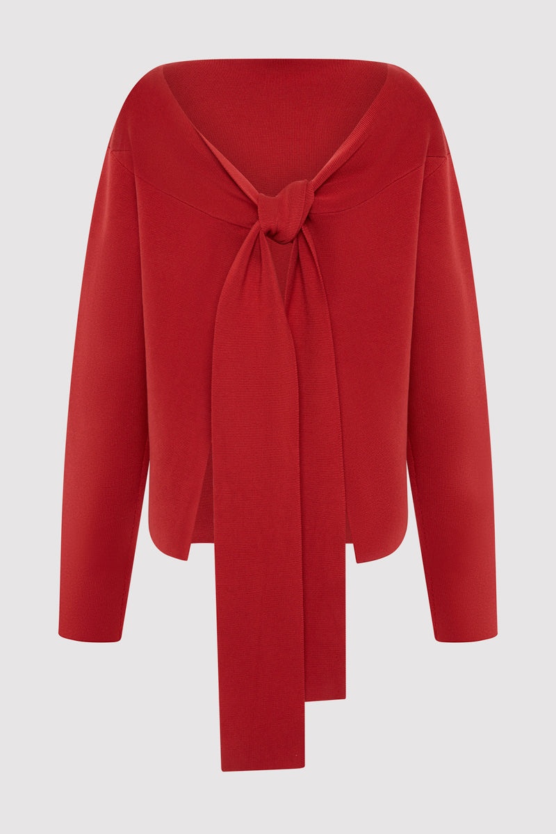 Milano Knit Scarf Jumper - Rosso - 10