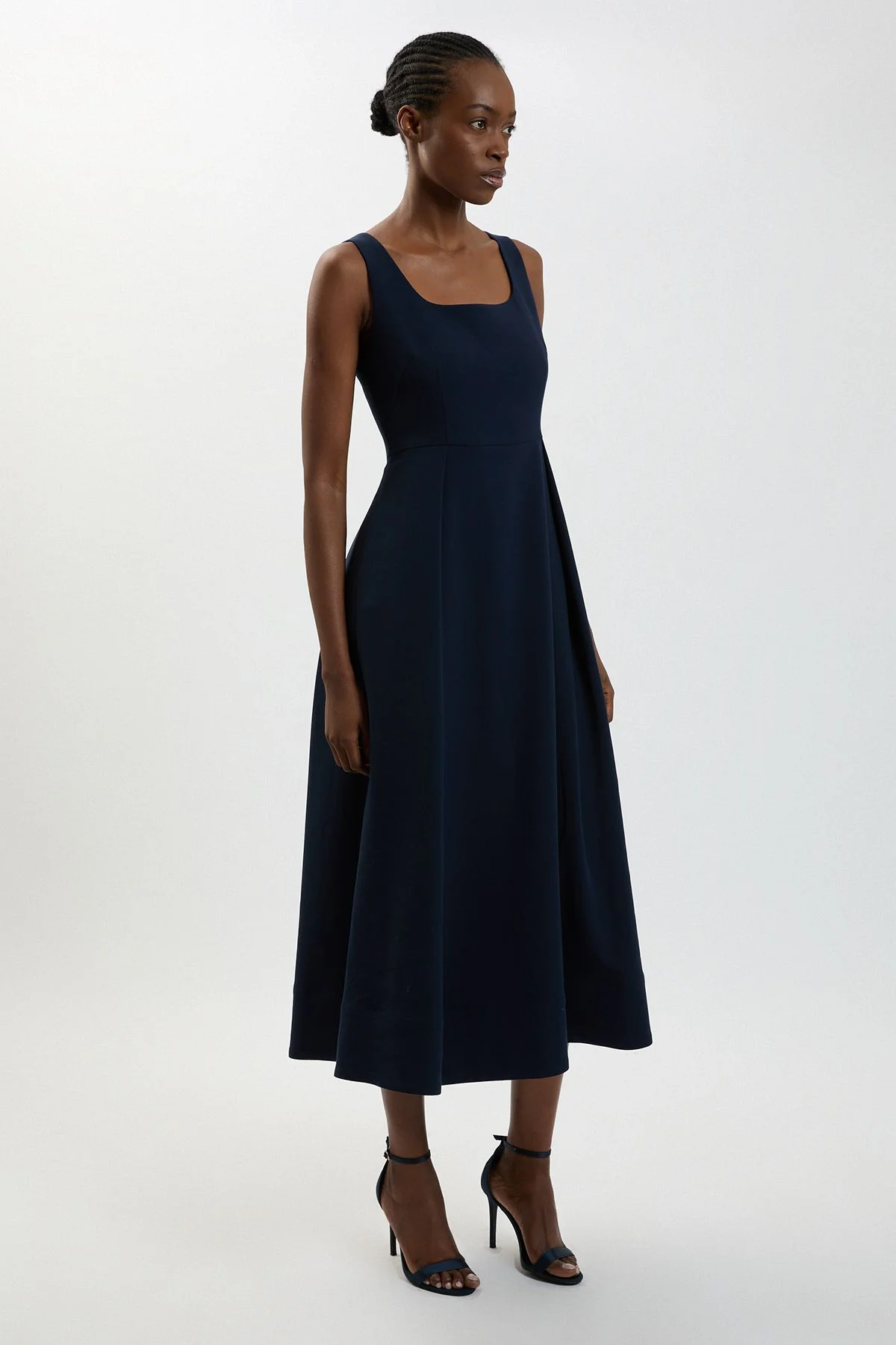 Tailored Full Skirt Midi Dress - 1