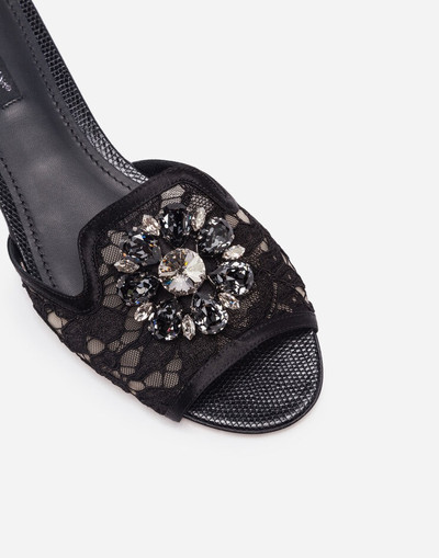 Dolce & Gabbana Slippers in lace with crystals outlook