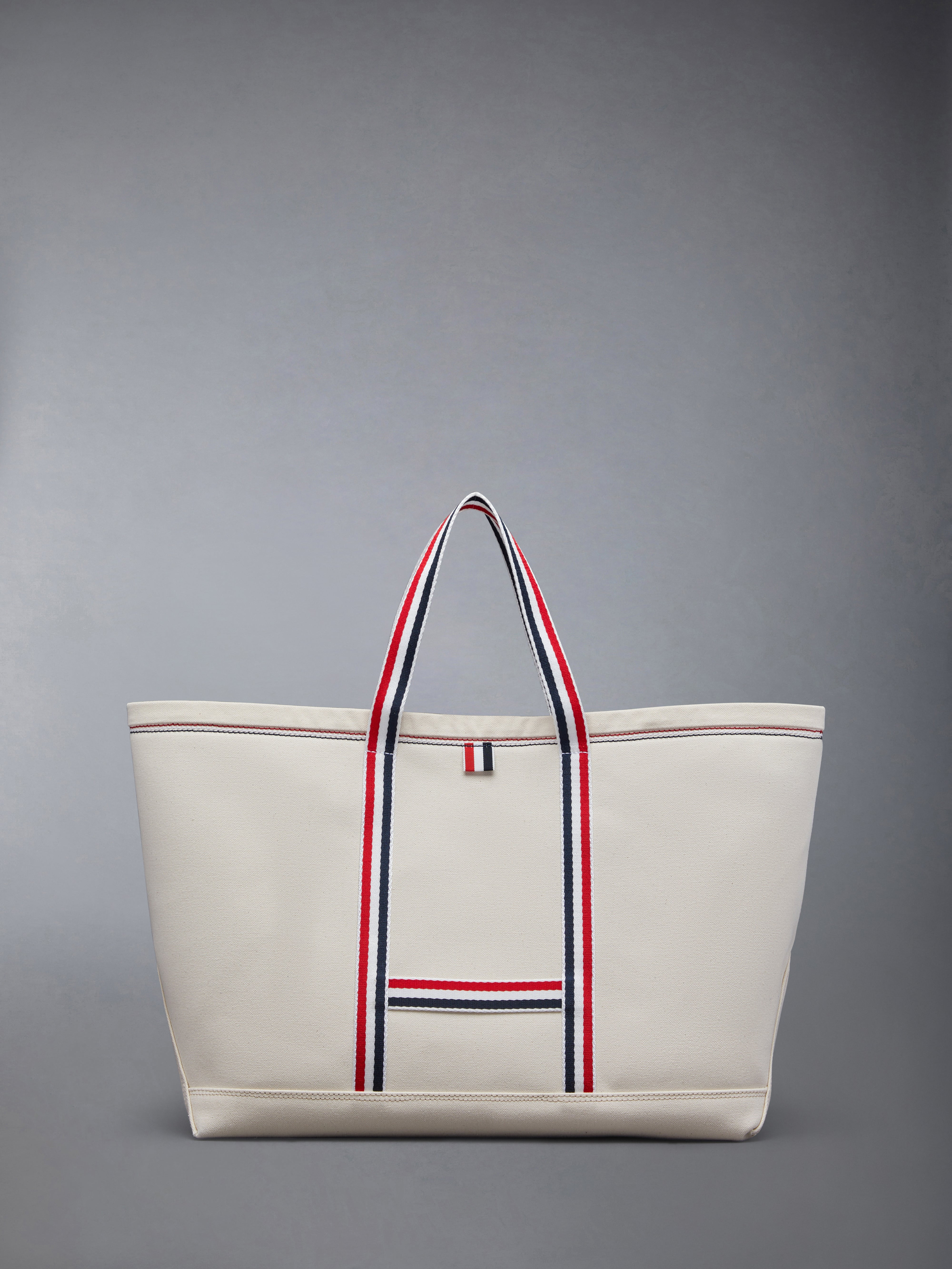 Off White Double Face Cotton Canvas Medium Tool Tote Bag - 3