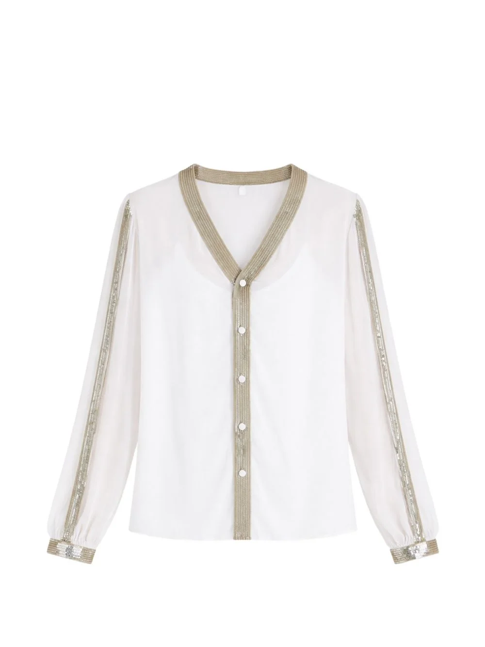Filigree sequin-embellished shirt - 1