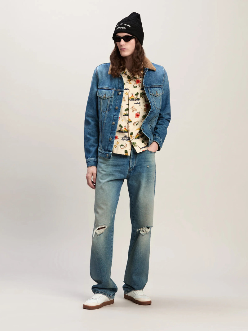 Palm Angels Bear In Mind Denim Jacket outlook