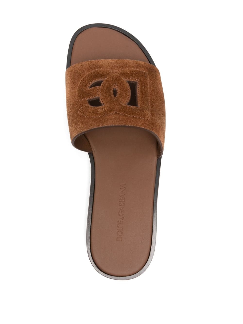 cut-out-logo suede sandals - 4