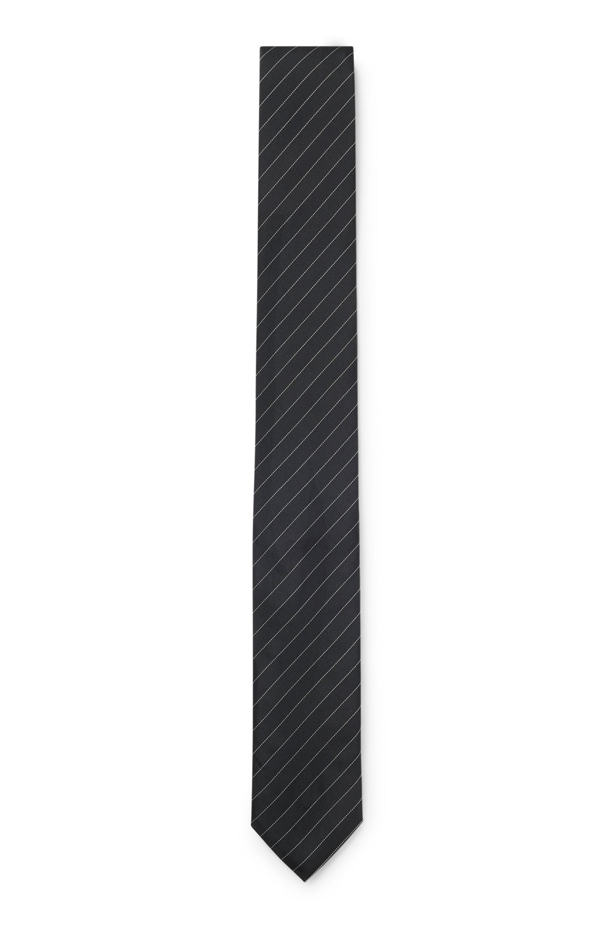 DIAGONAL-PINSTRIPE TIE IN SILK JACQUARD - 1
