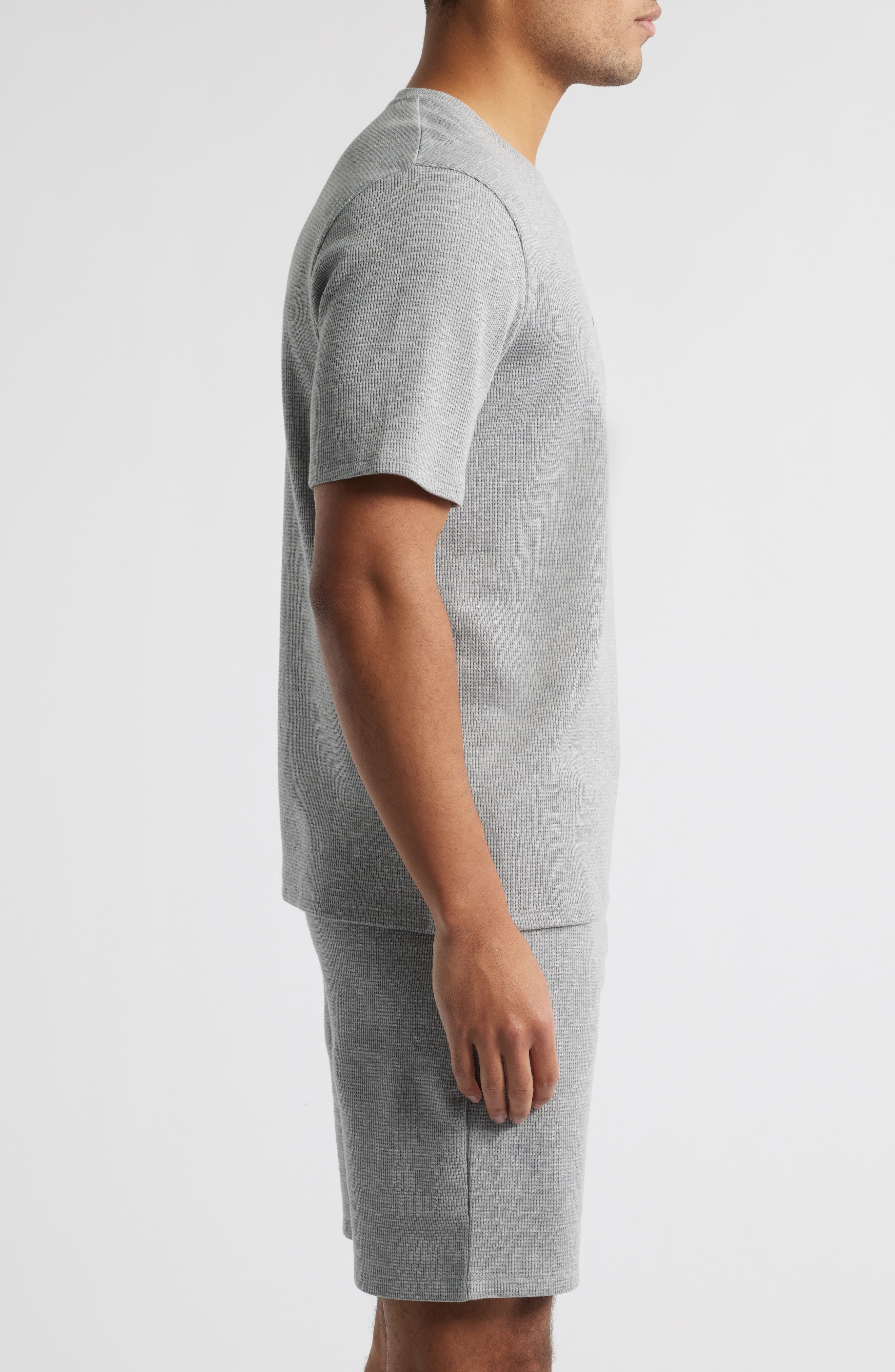 BOSS Waffle Knit Lounge T-Shirt in Medium Grey at Nordstrom - 3