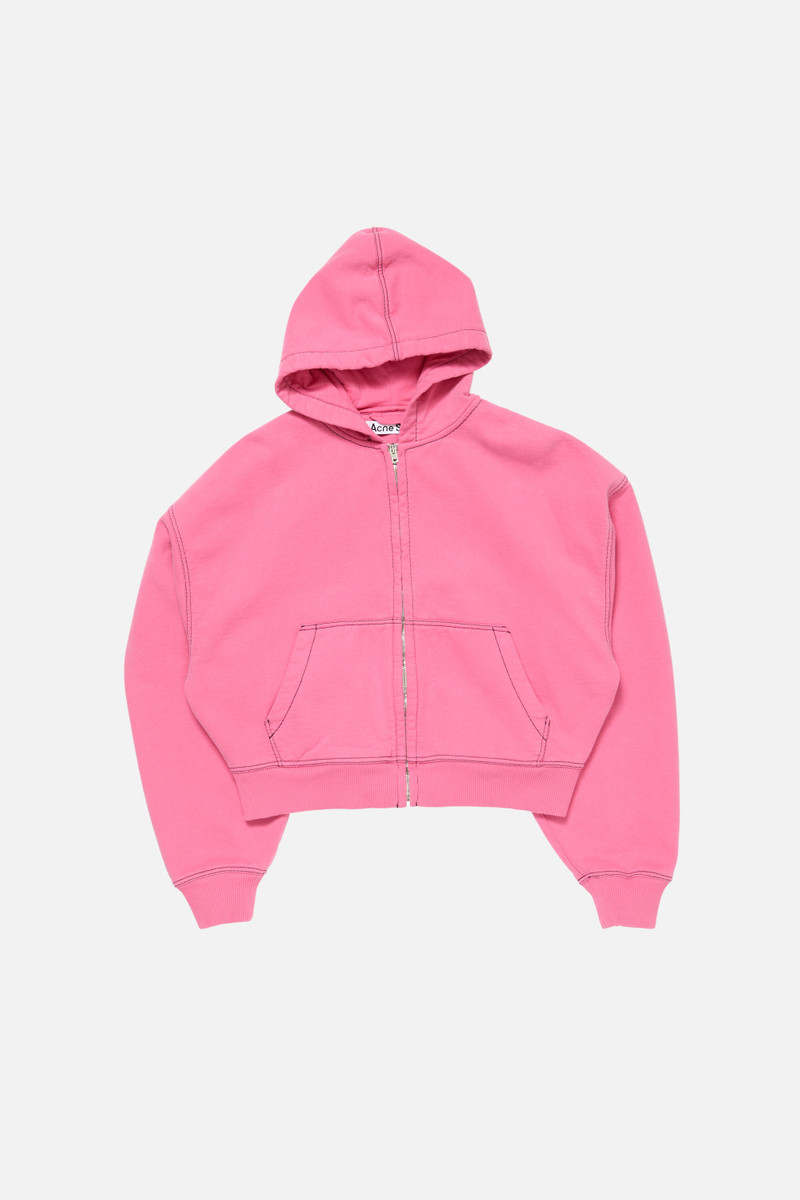 Hooded zip-up sweater - Pink - 1