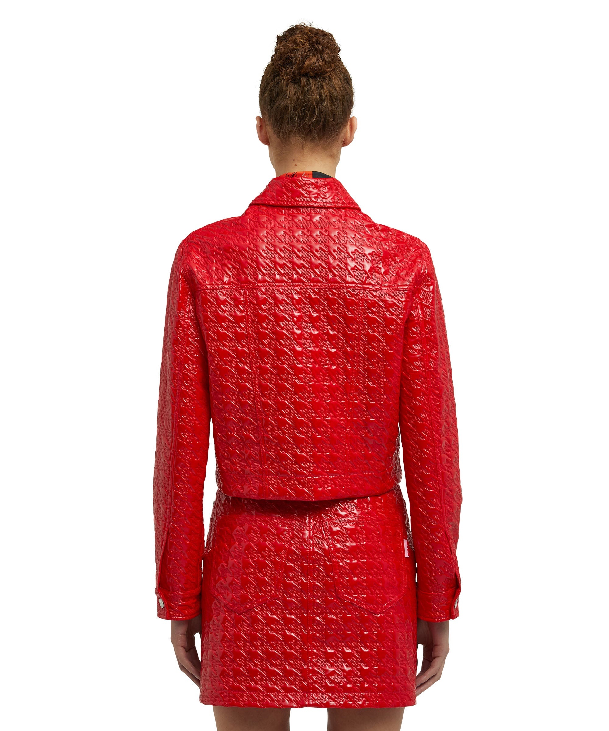 Jacket with "Embossed Houndstooth Check Vinyl" - 4