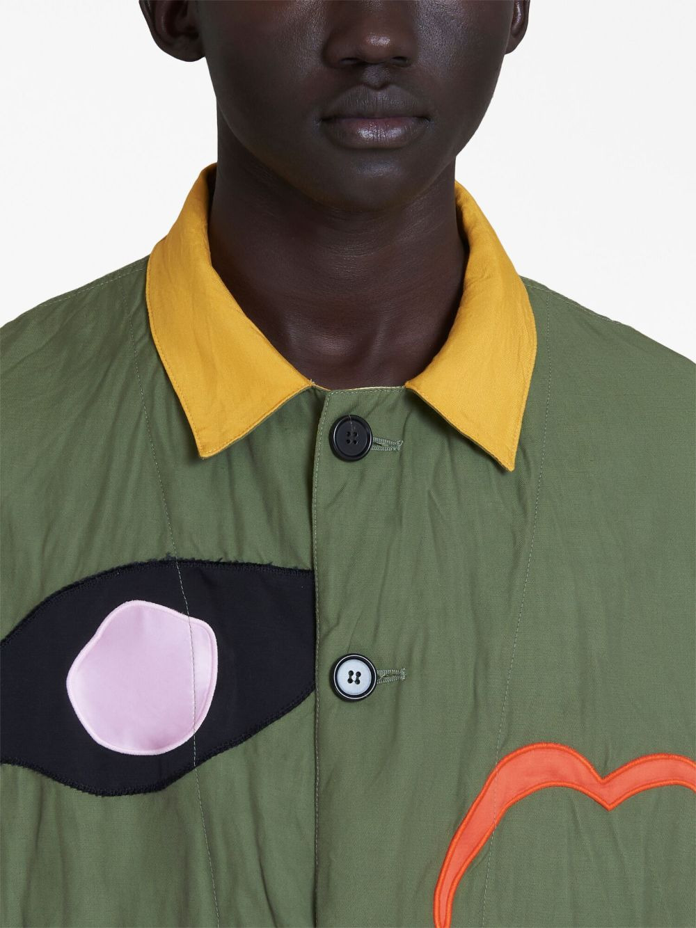 logo-patch shirt jacket - 5
