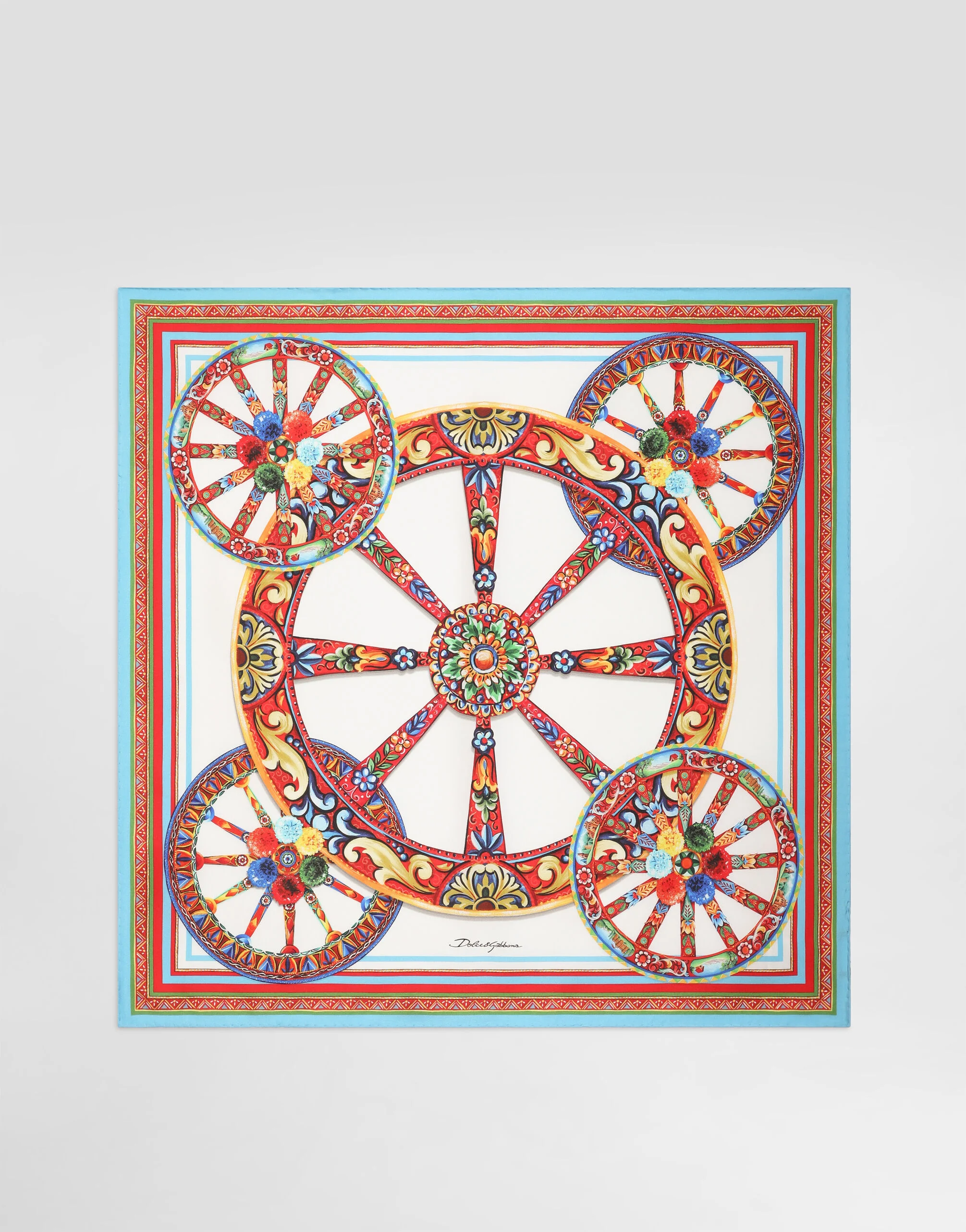 70x70 carretto-print silk twill scarf - 1