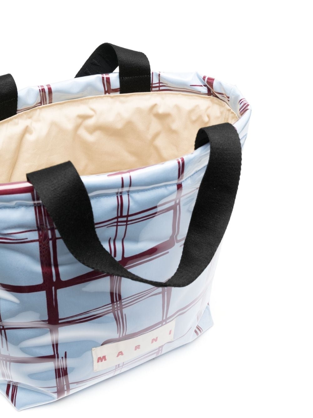 checked padded-design tote bag - 5