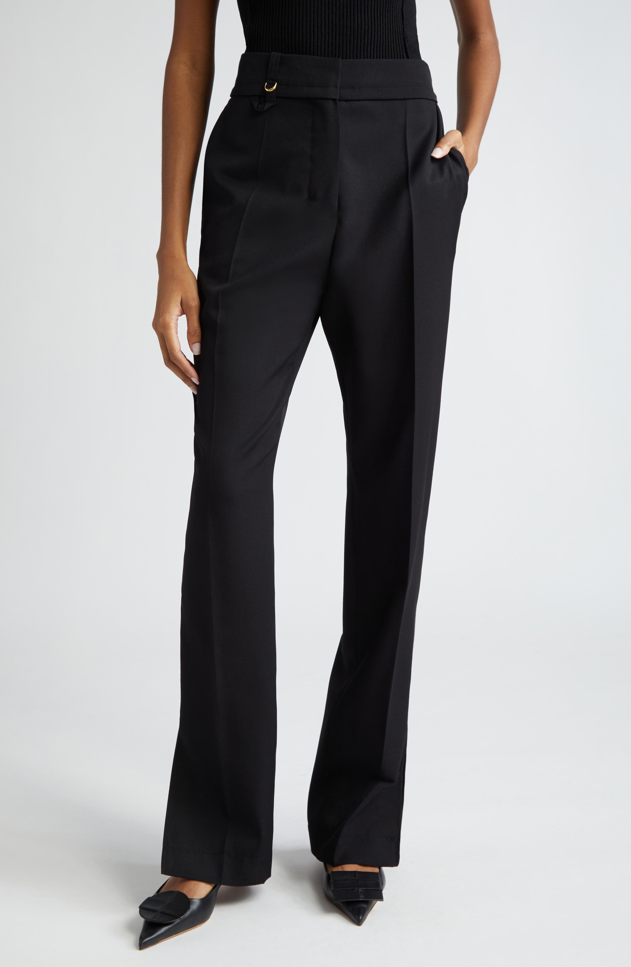 Le Pantalon Tibau Split Hem Wool Pants - 1