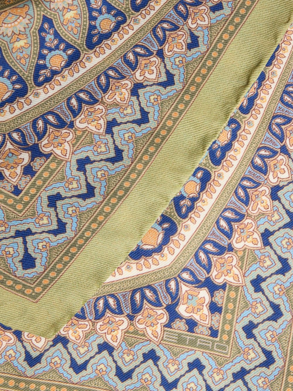 paisley print wool silk shawl - 2