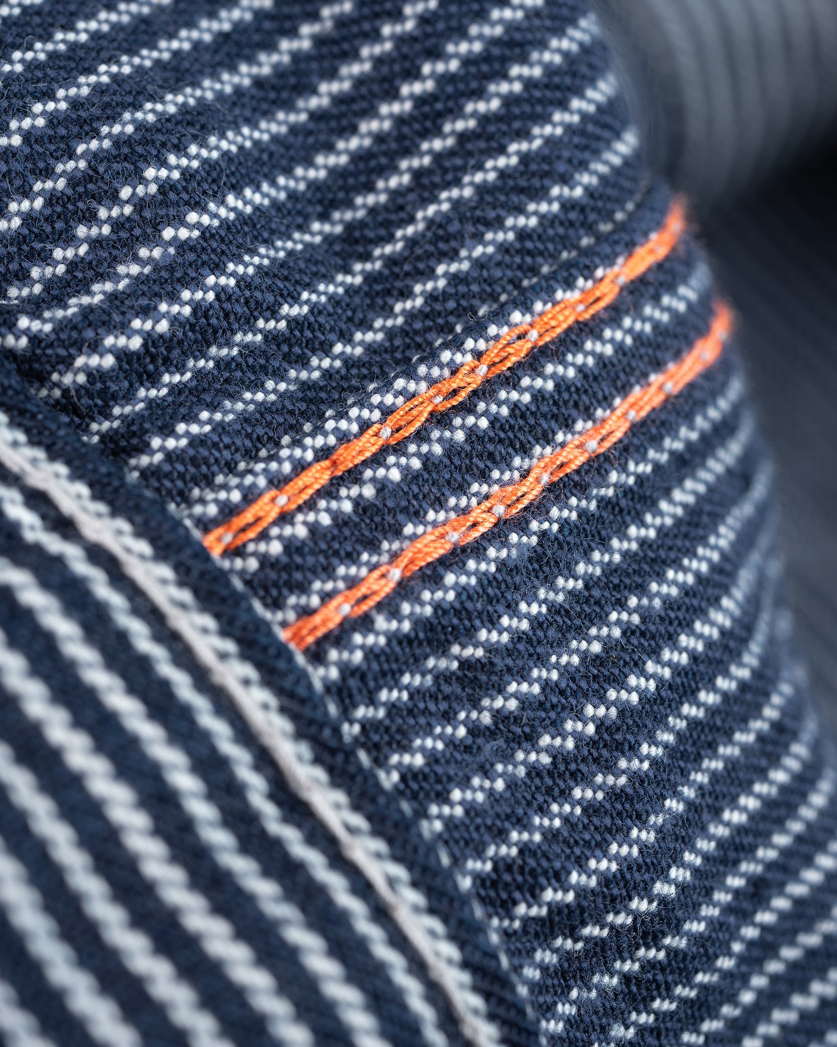 IHJ-141-IND 10.5oz Narrow Stripe Hickory Type I - Indigo - 14