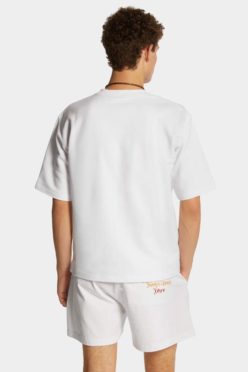 SUMMER LOVERS LOOSE FIT SHORT SLEEVE SUNSET CREWNECK - 4
