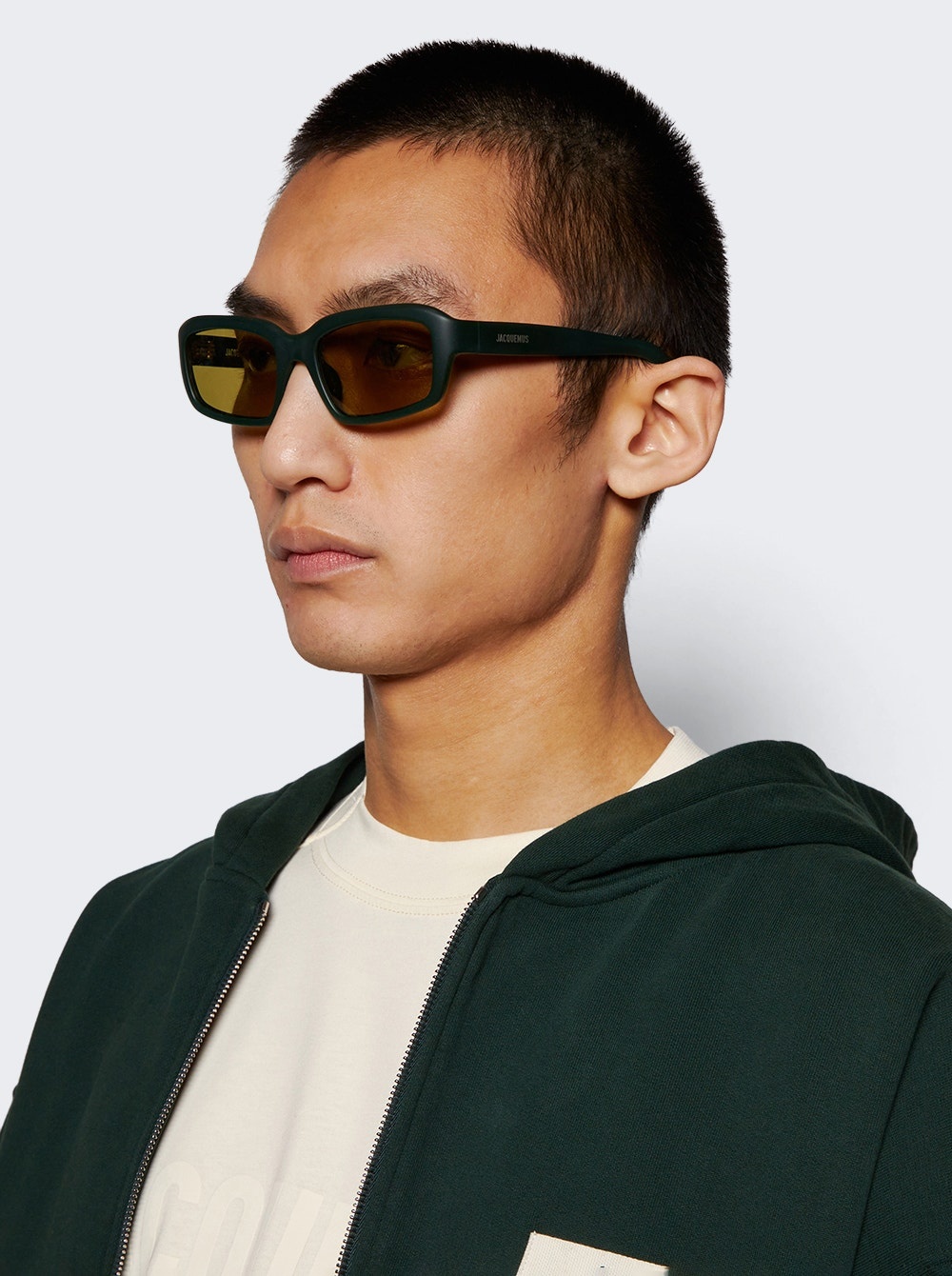 X Jacquemus Marino Angular D-frame Sunglasses Green - 3