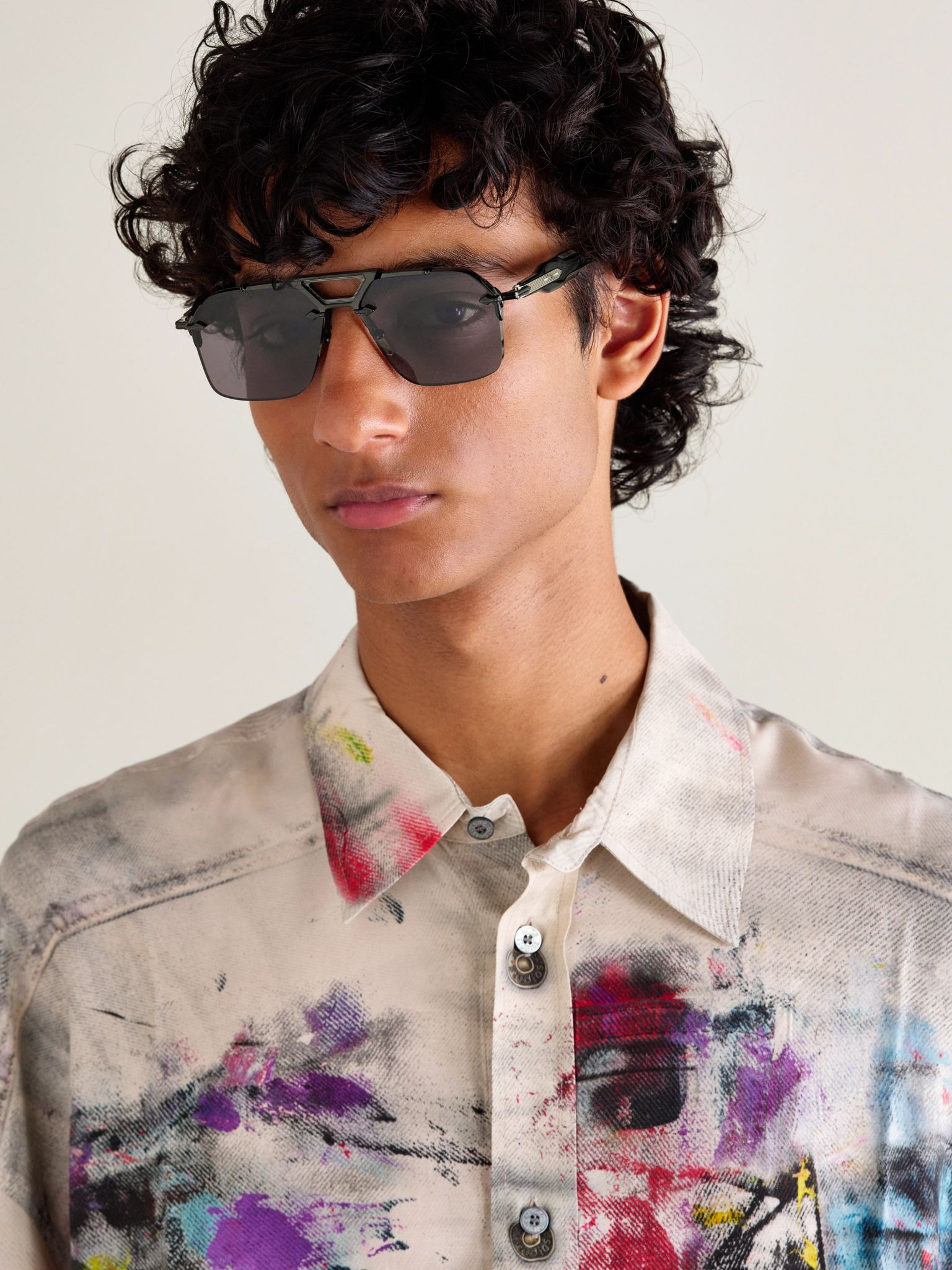 Silverton Aviator-Style Acetate and Silver-Tone Sunglasses Black - 2