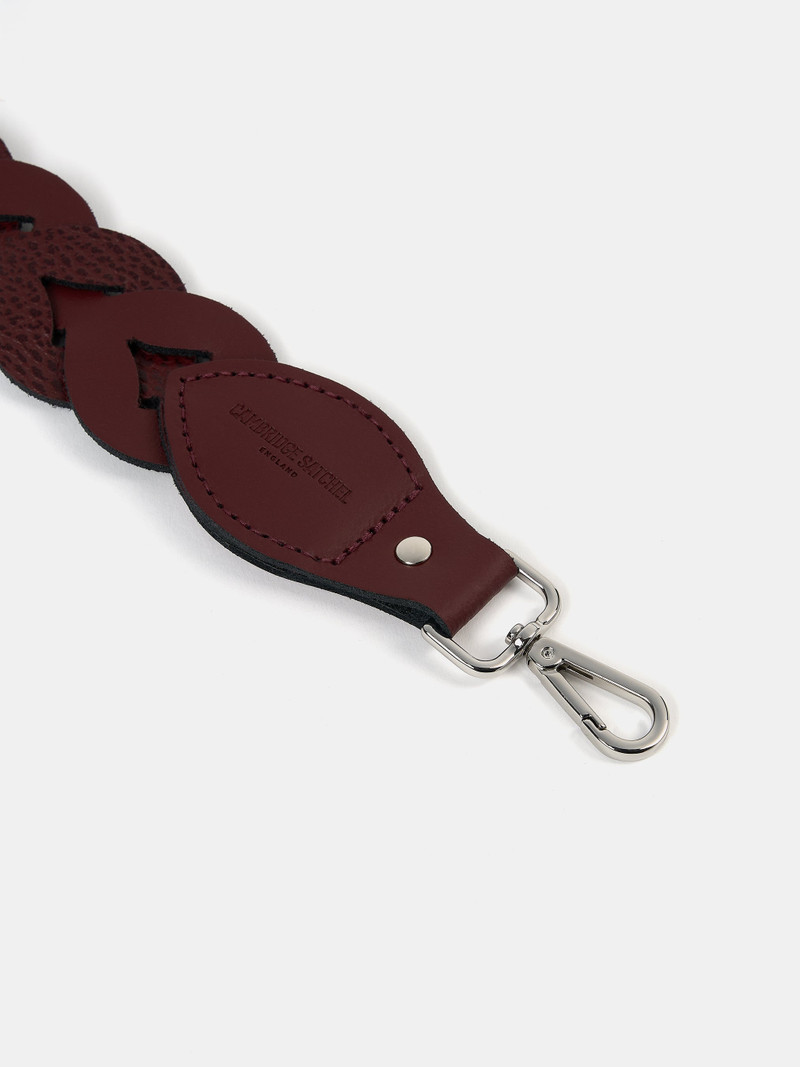 Cambridge Satchel The Plaited Shoulder Strap - Oxblood & Oxblood Celtic Grain outlook