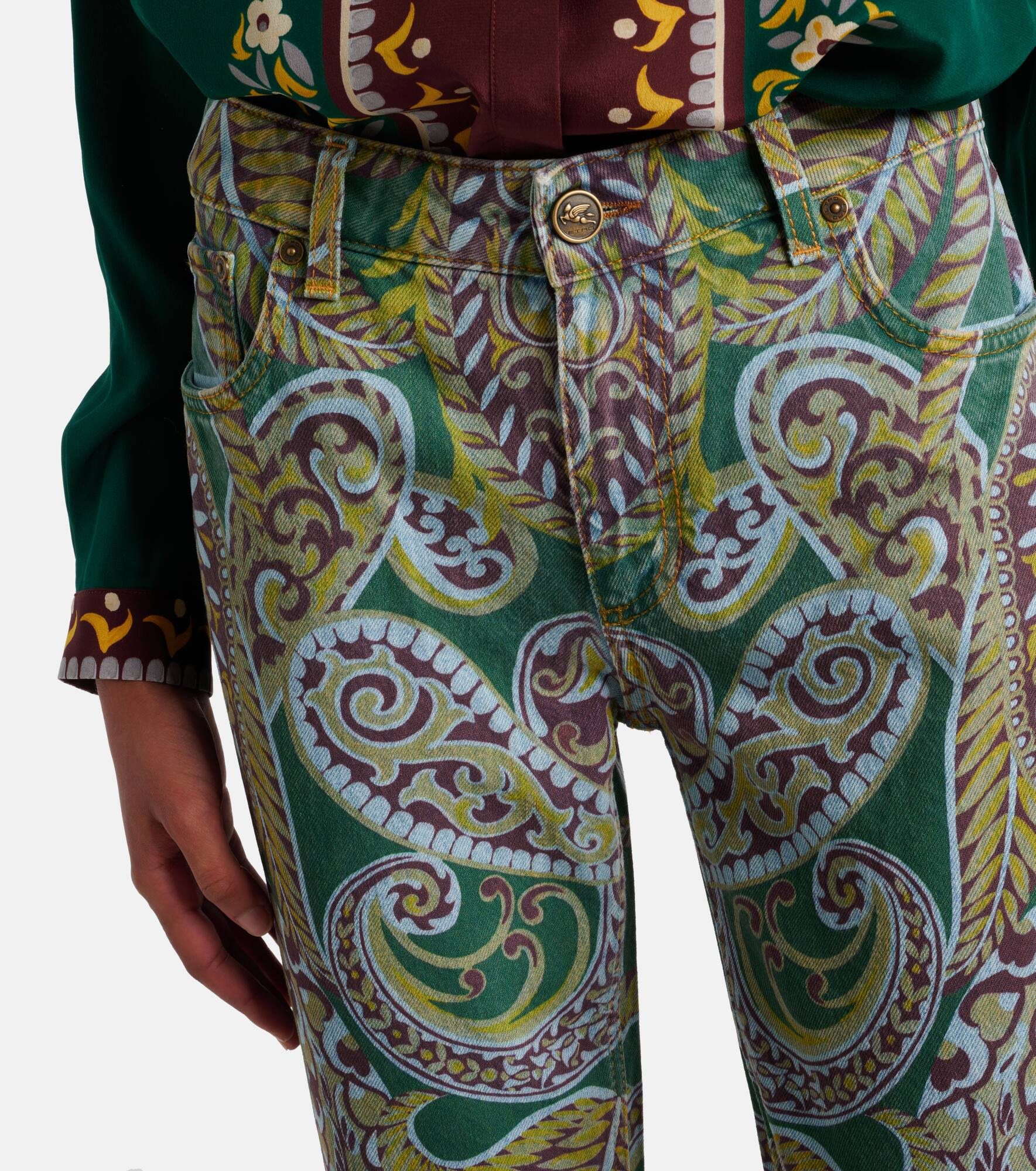 Paisley high-rise bootcut jeans - 4