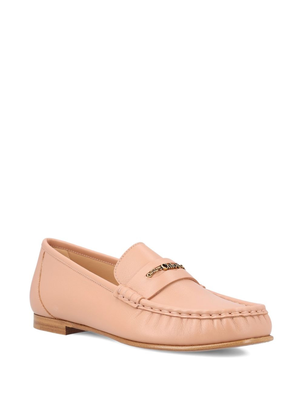 chain-detail leather loafers - 2
