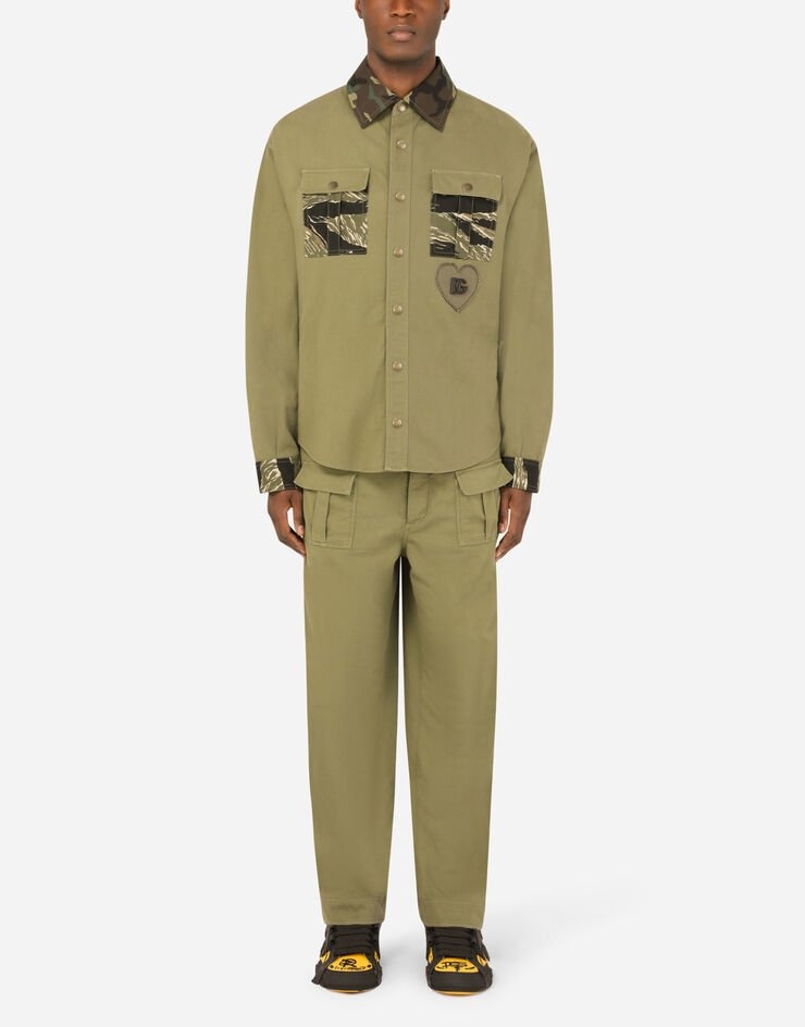Stretch cotton overalls with camouflage details - 2