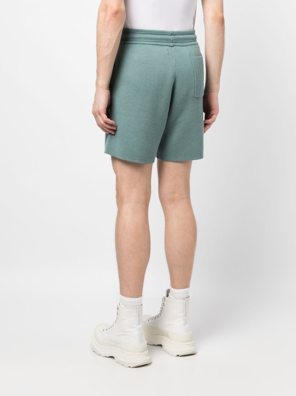 script-logo "Ivory/Sage" knitted shorts - 4