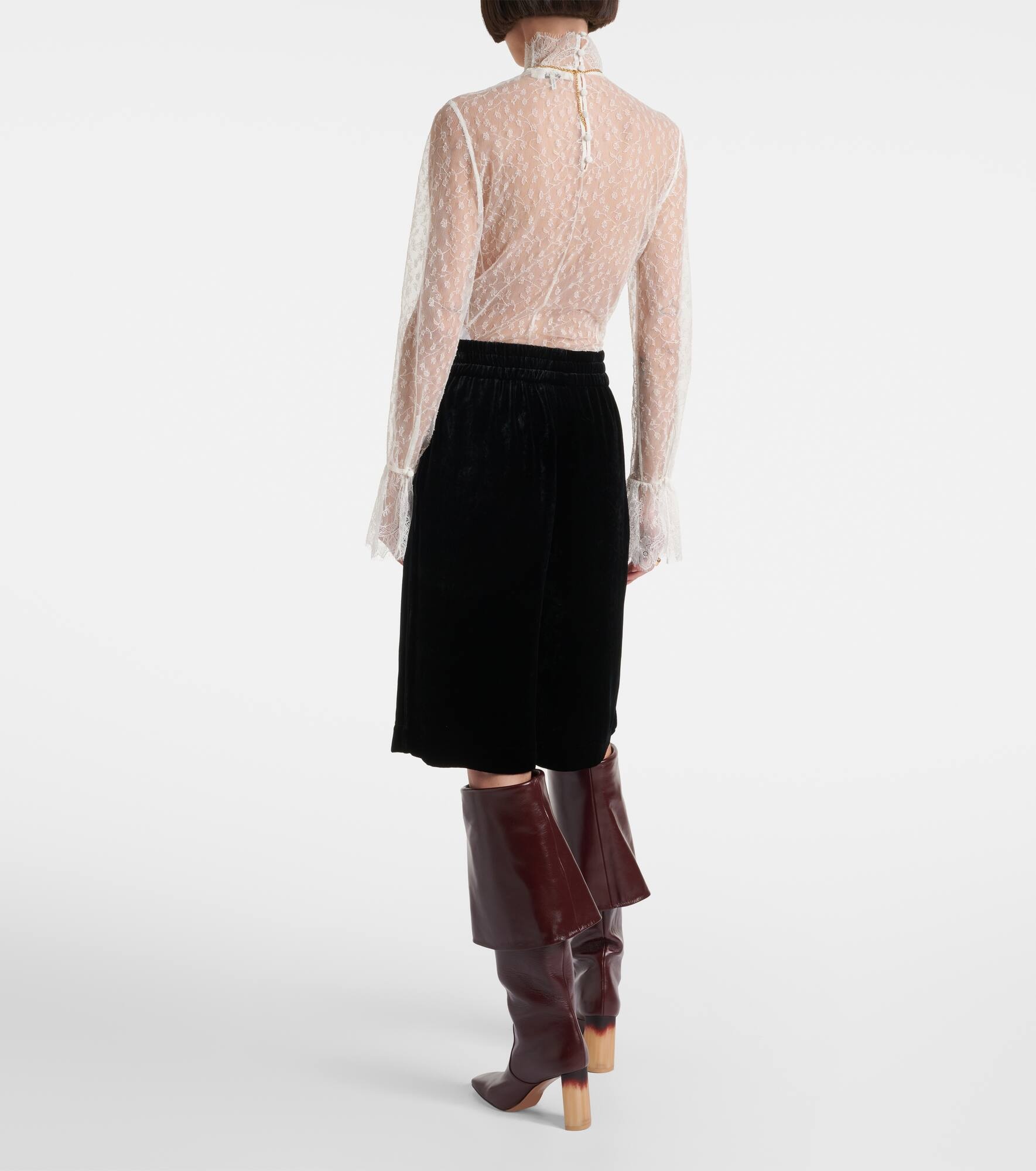 Velvet Bermuda shorts - 3