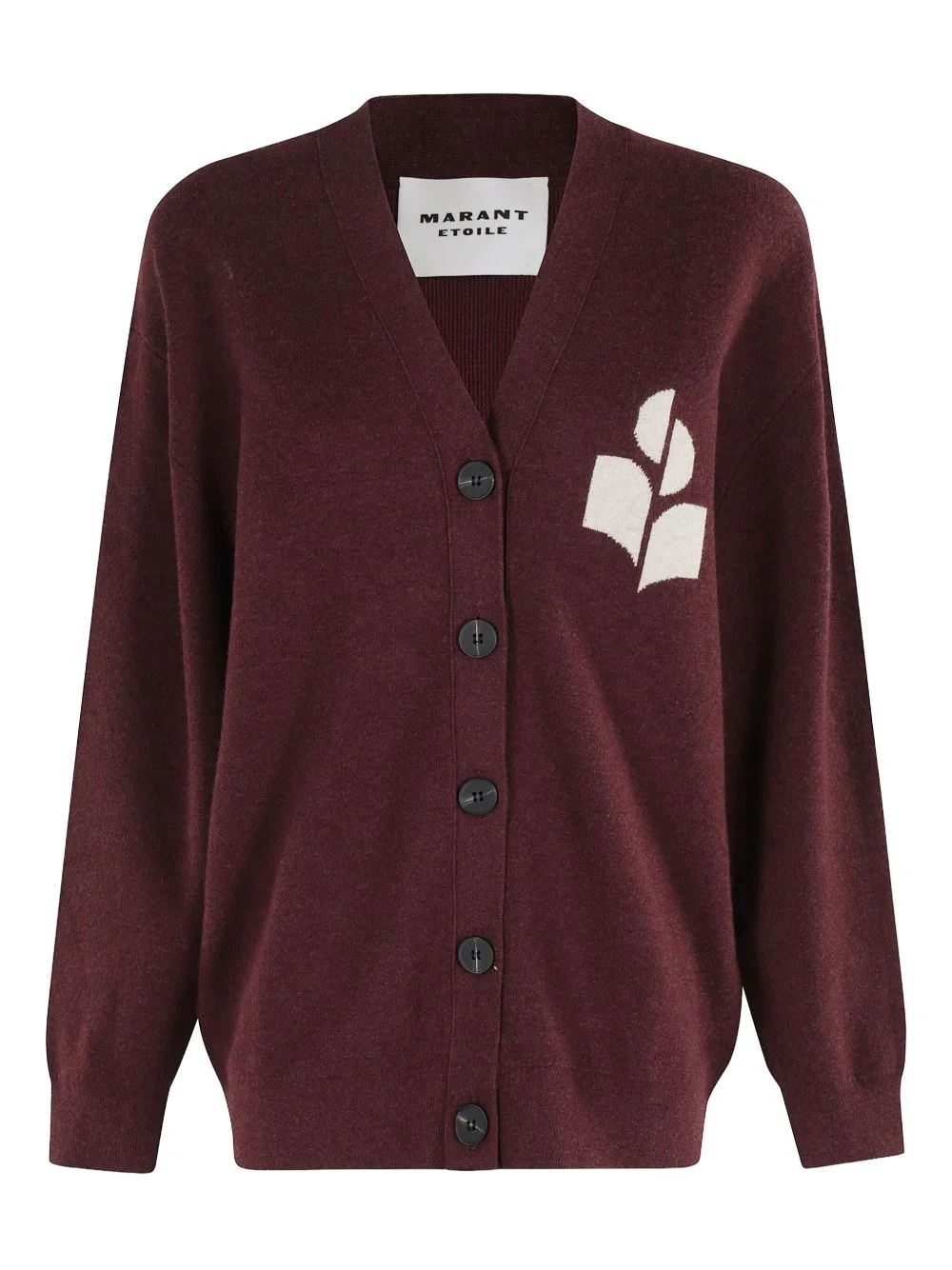 logo V-neck cardigan - 1