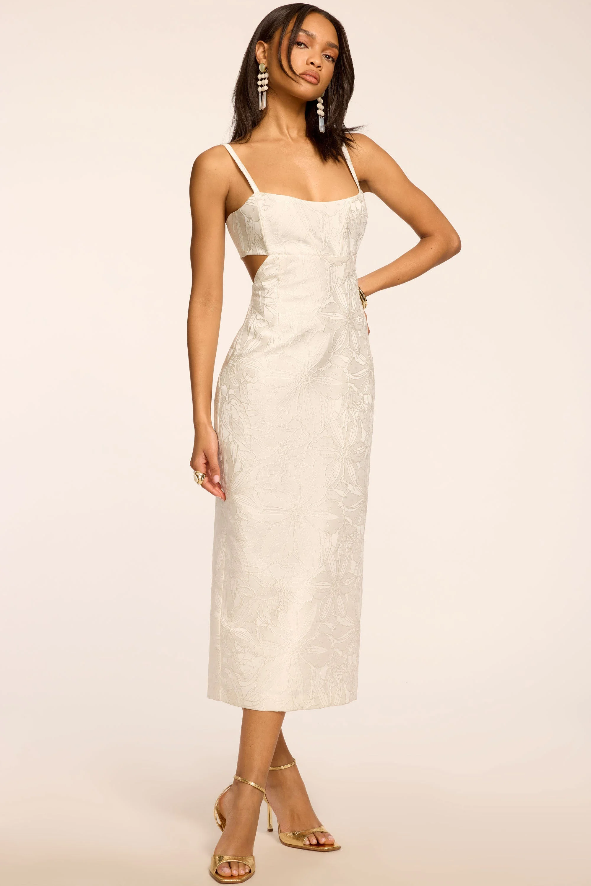 Eira Jacquard Cutout Midi Dress - 1
