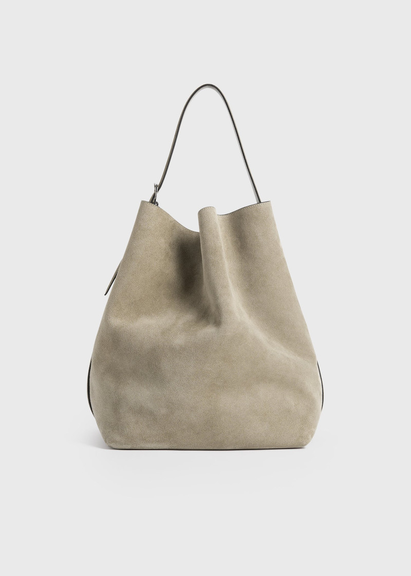 Belted suede tote desert 9