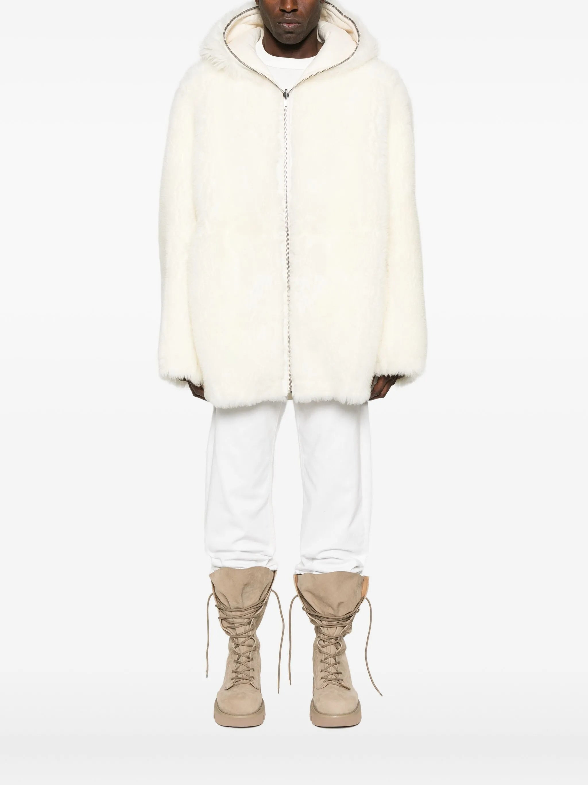 Rick Owens Hooded Shearling Jacket - 3