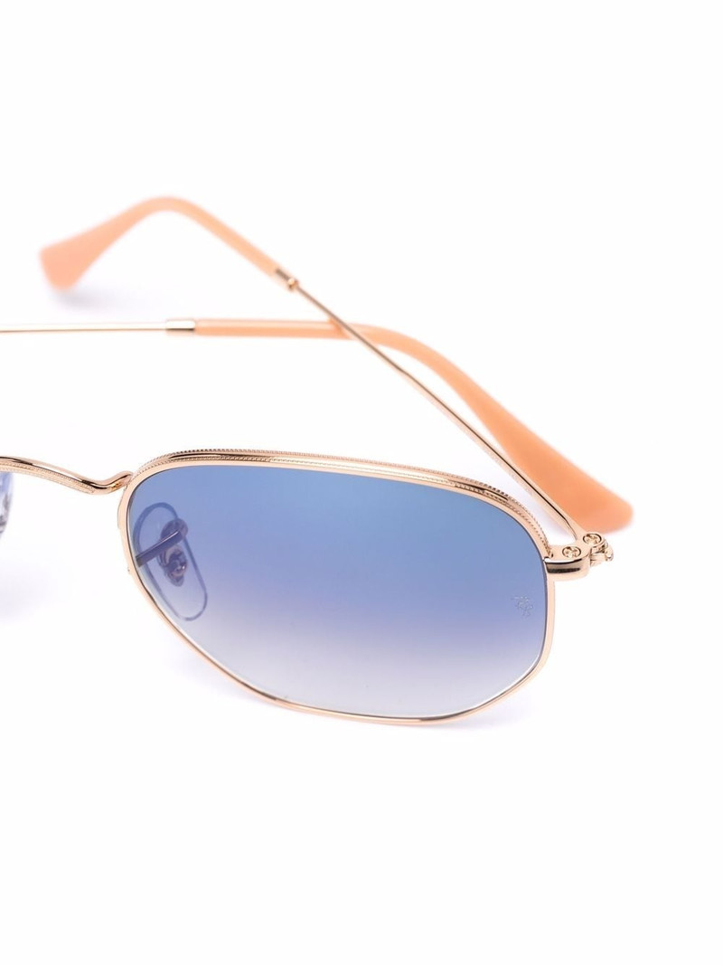 gradient-effect geometric-frame sunglasses 3