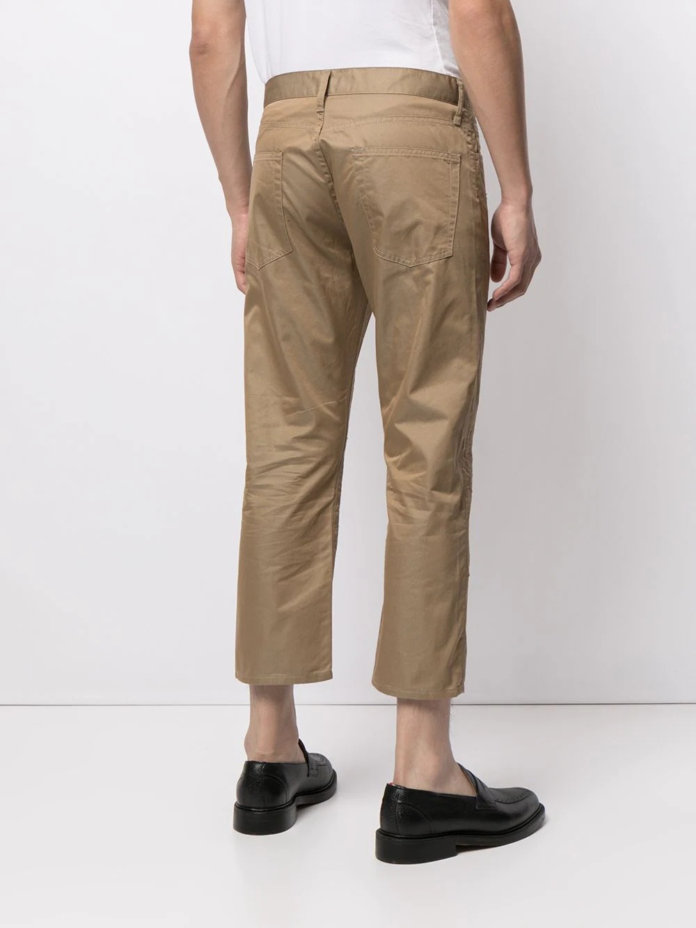 embroidered cropped chinos - 4