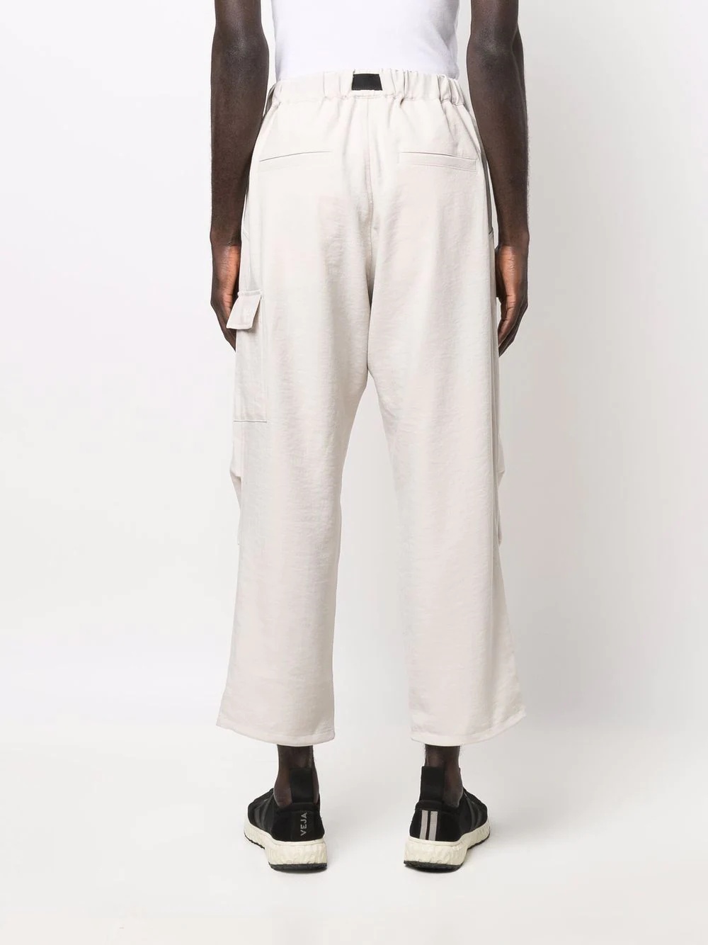 wide-leg cropped cargo pants - 4