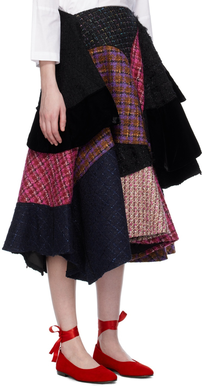 TAO Comme Des Garçons Multicolor Patchwork Midi Skirt outlook