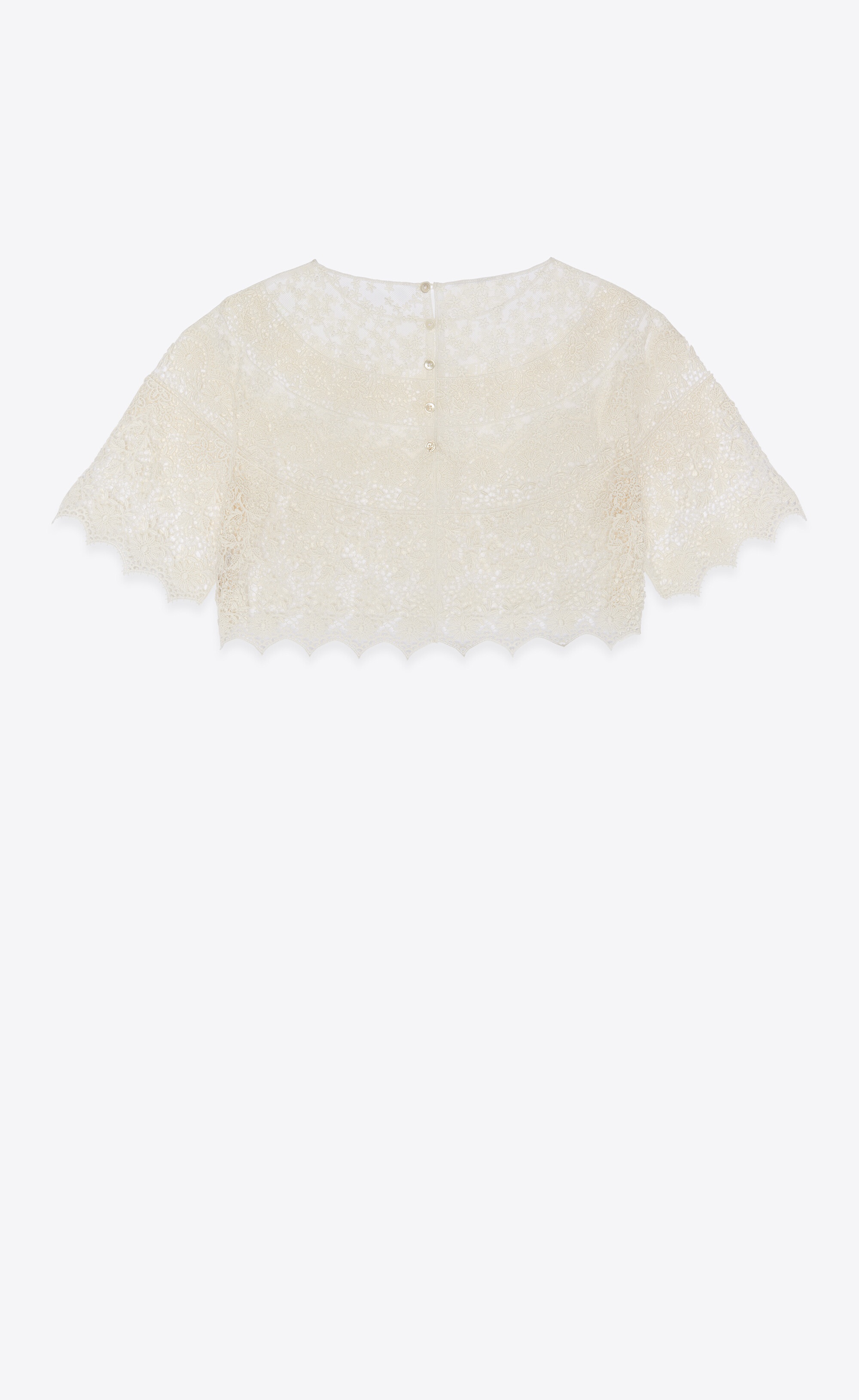 cropped top in embroidered lace - 2