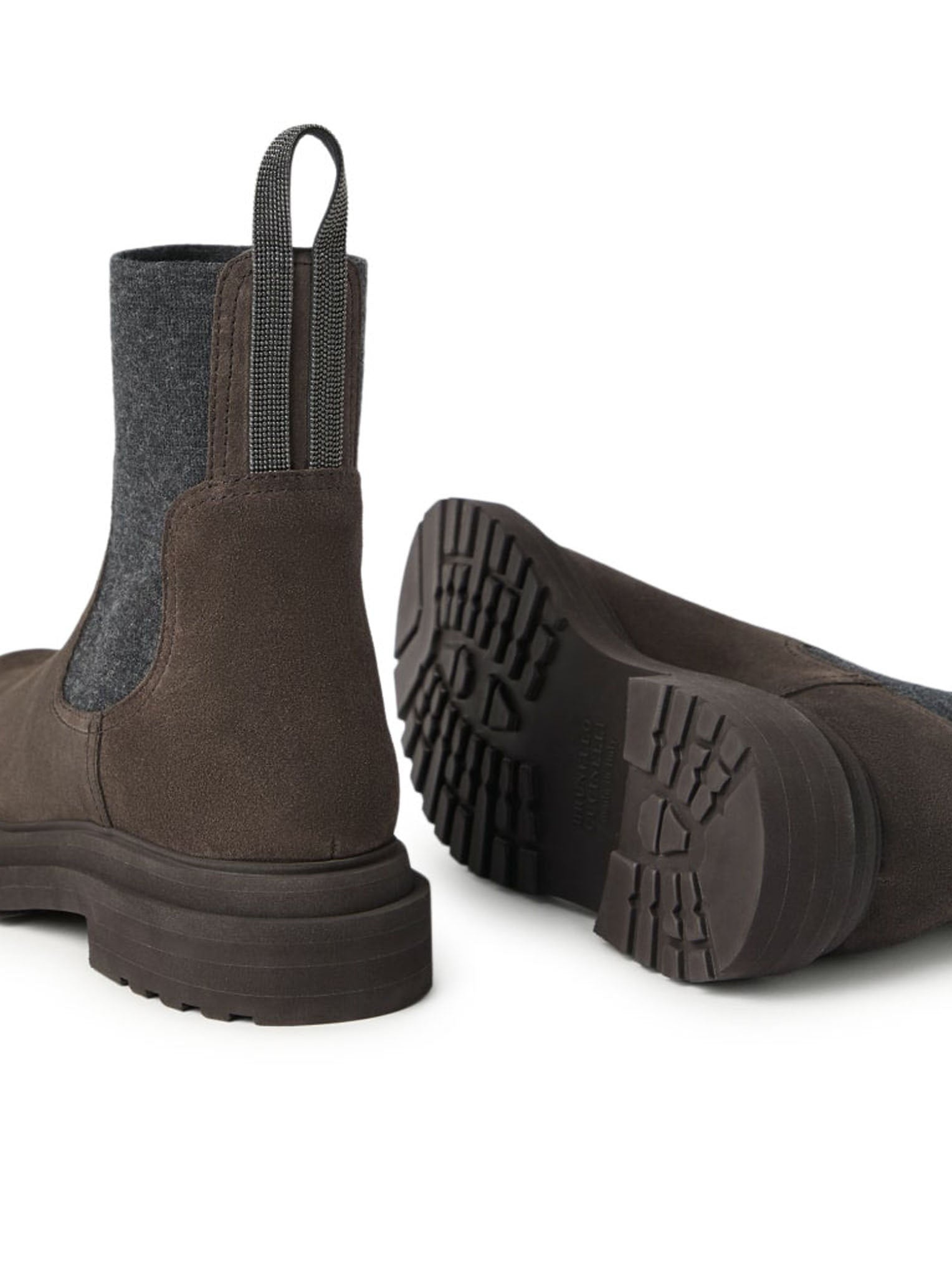 SUEDE BOOT WITH MESH INSERT - 5