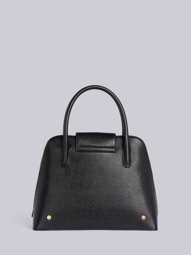 Black Pebble Grain Leather Removable Shoulder Strap Mrs. Thom Satchel 4