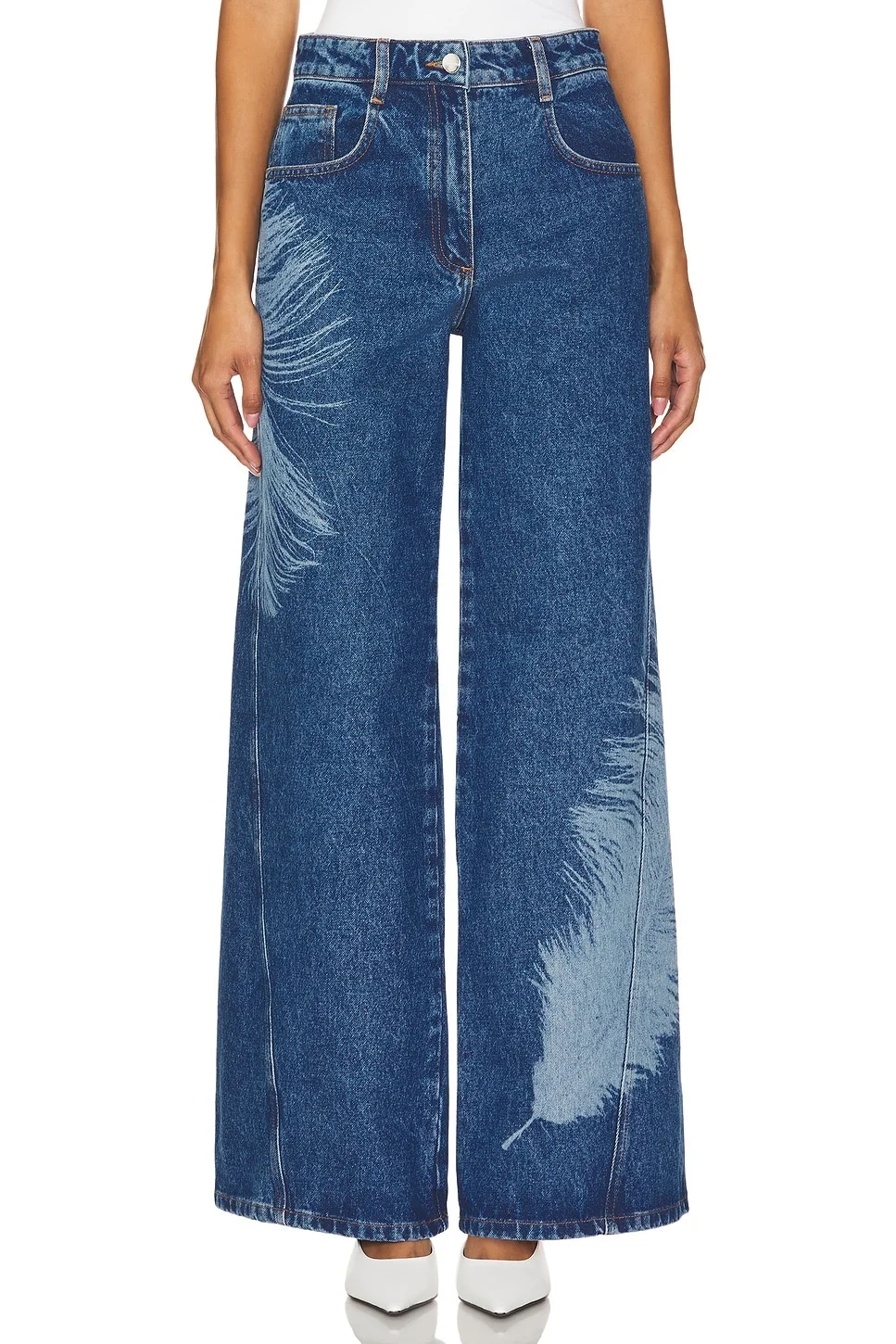 Feather Print Wide Leg - 1