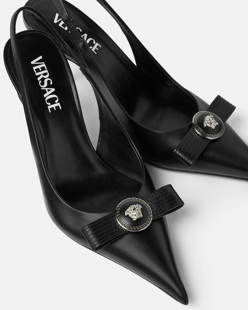 Gianni Ribbon Leather Slingbacks 85 mm 5