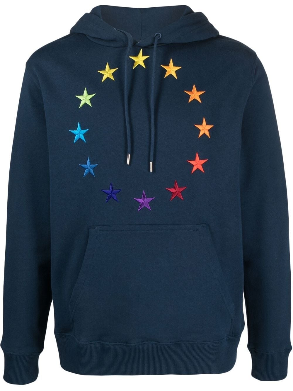 circular-embroidered cotton hoodie - 1