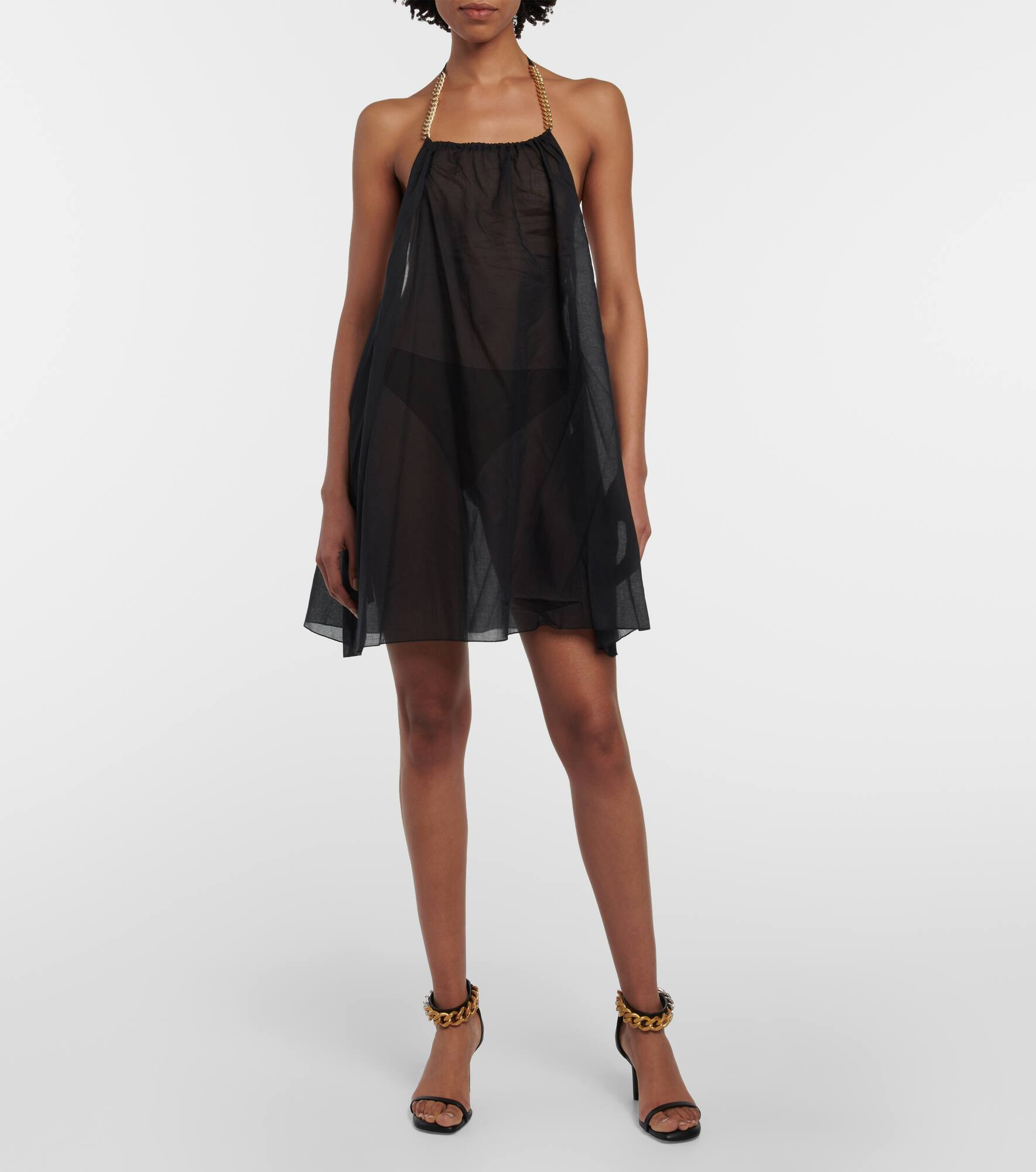 Chain-detail halterneck minidress - 2