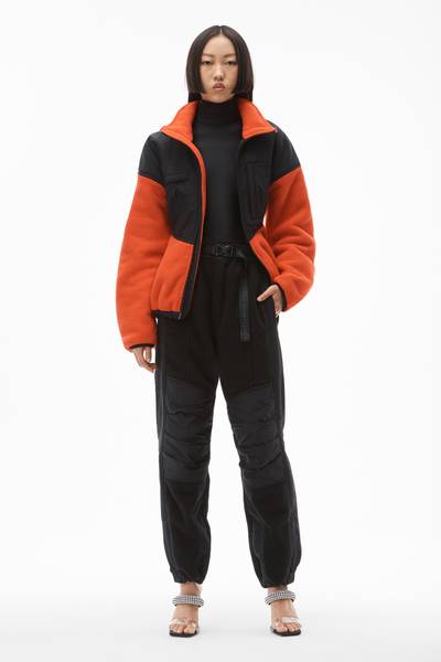 Alexander Wang SCULPTED JACKET IN TEDDY FLEECE & NYLON outlook