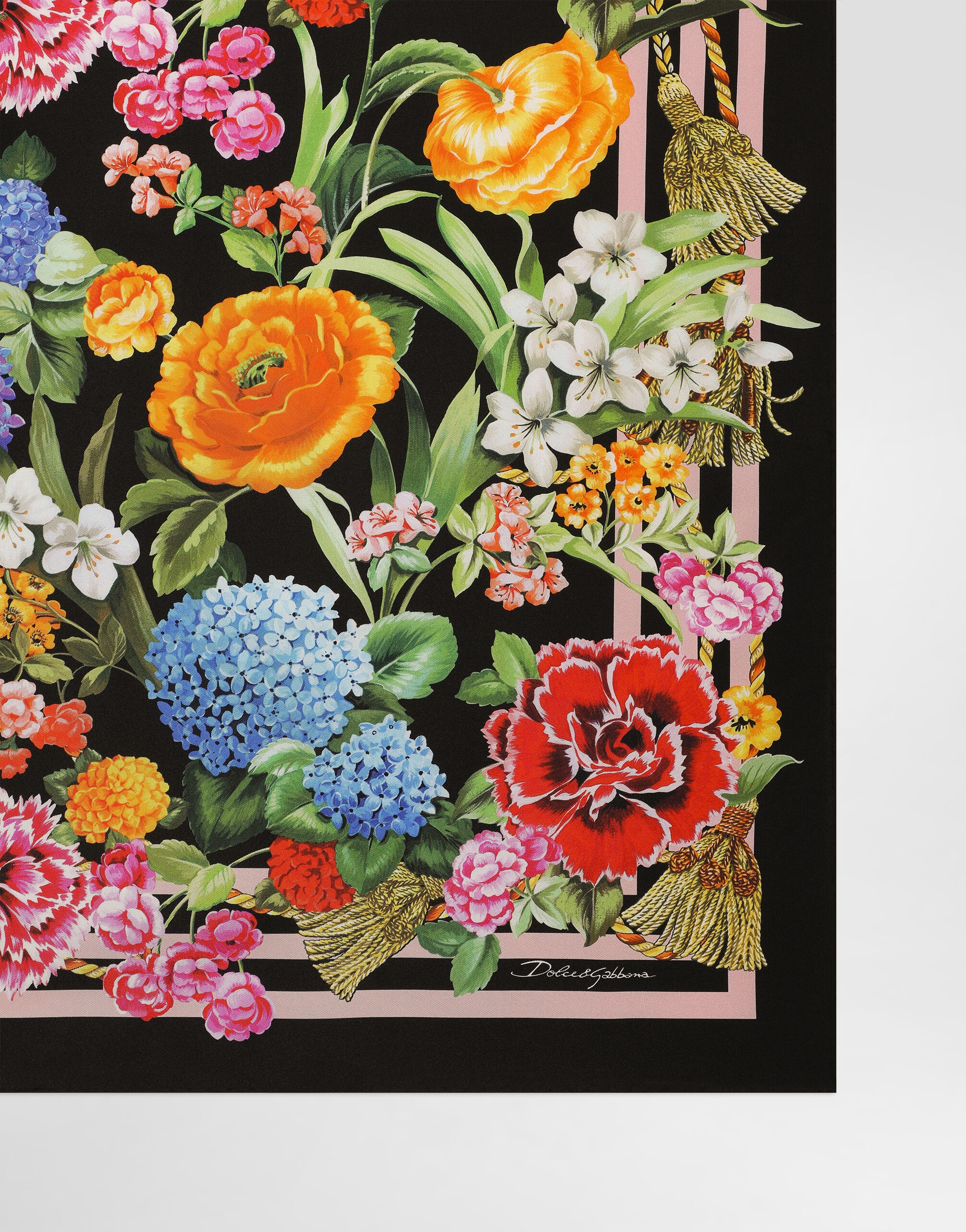 Floral-print silk twill foulard (90x90) - 2