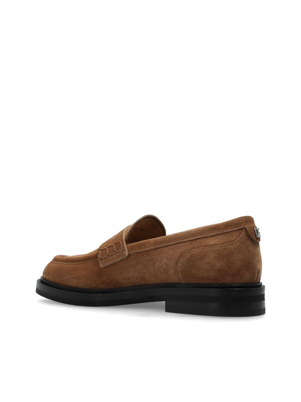 logo-plaque suede loafers - 5