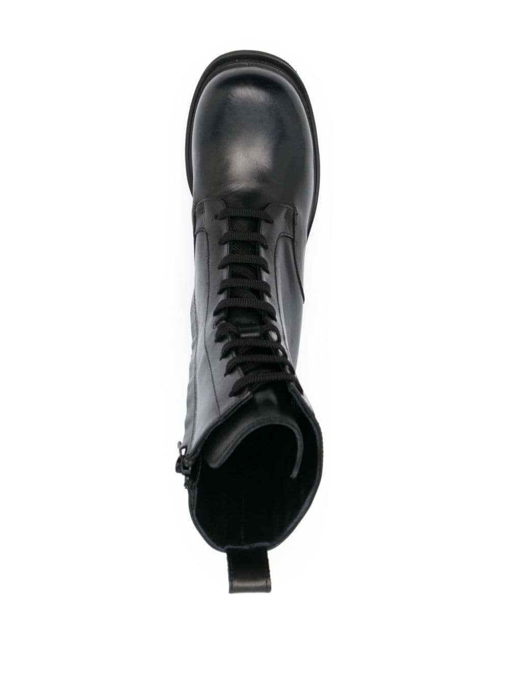 70mm leather combat boots - 4