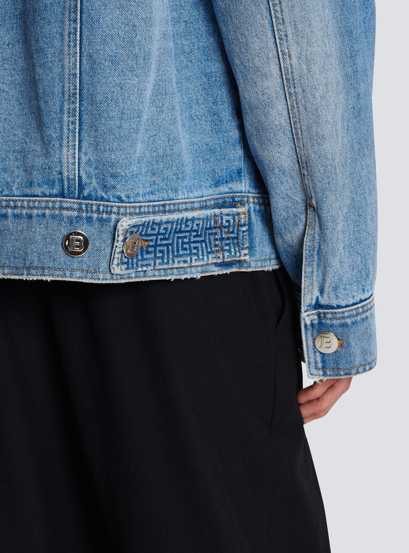 Denim jacket with Balmain logo 10
